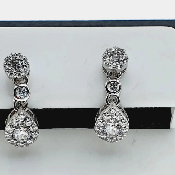 925 sterling silver luxury CZ earrings for women/girls, Best for RJUS2159 - Picture 8 of 9